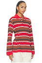 view 4 of 7 Noah Cinch Rugby Polo in Red	Stripe