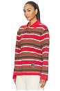 view 5 of 7 Noah Cinch Rugby Polo in Red	Stripe