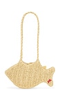 view 2 of 4 Raffia Fish Bag With Bag Charm in Natural
