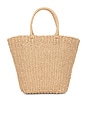 view 2 of 4 Straw Market Bag With L'hotel Embroidery in Straw