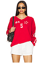 view 1 of 4 5 Star Racing V-Neck Sweatshirt in Red