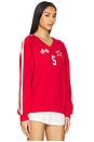 view 2 of 4 5 Star Racing V-Neck Sweatshirt in Red