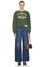 view 5 of 5 Rodeo Show Oversized Crew Sweatshirt in Deep Green