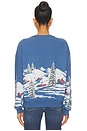 view 3 of 4 Alpine Ski Scene Oversized Crew Sweatshirt in Denim