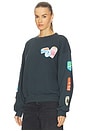 view 3 of 5 Ski Patch & Pass Collector Oversized Crew Sweatshirt in Washed Black
