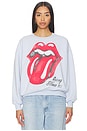 view 1 of 4 Rolling Stones Big Tongue 89 Oversized Crew Sweatshirt in Light Dusk