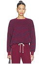 view 1 of 5 SWEAT STRIPE TERRY OVERSIZED  in Burgundy Stripe