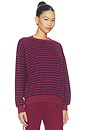view 2 of 5 SWEAT STRIPE TERRY OVERSIZED  in Burgundy Stripe