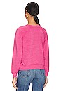 view 3 of 4 Nirvana Smiley Raglan Crew in Pink Cosmo