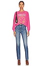 view 7 of 8 PULL RAS DE COU GRAPHIQUE NIRVANA SMILEY RAGLAN in Pink Cosmo