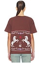view 3 of 4 T-SHIRT FLORAL HORSE PATTER MERCH in Nutmeg