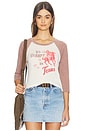 view 1 of 4 T-SHIRT RAGLAN IT'S BIGGER IN TEXAS BURNOUT in Vintage White & Nutmeg