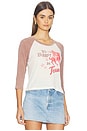 view 2 of 4 T-SHIRT RAGLAN IT'S BIGGER IN TEXAS BURNOUT in Vintage White & Nutmeg
