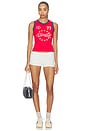 view 4 of 4 Team Cheetah Shrunken Tank Top in Red Combo