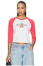 view 1 of 4 T-SHIRT NUMBER ONE RAGLAN in Deep Sea Coral Combo