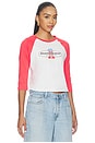view 2 of 4 T-SHIRT NUMBER ONE RAGLAN in Deep Sea Coral Combo