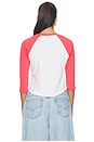 view 3 of 4 T-SHIRT NUMBER ONE RAGLAN in Deep Sea Coral Combo
