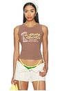 view 1 of 4 No Strings Attached Shrunken Tank Top in Chocolate Malt