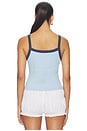 view 3 of 4 Siren Song Pointelle 90s Tank Top in Blue Combo