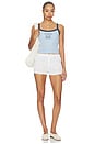 view 4 of 4 Siren Song Pointelle 90s Tank Top in Blue Combo