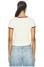 view 4 of 4 CAMISETA GREAT SMOKY MTNS CONTRAST SLIM RINGER  in Pale Yellow Combo