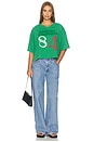 view 5 of 4 Division Champs Cropped V-neck Tee in Green Briar