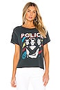 view 2 of 5 The Police Painted Reverse Girlfriend Tee in Vintage Black