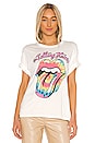 view 2 of 5 Rolling Stones Tie Dye Tongue Tee in Vintage White
