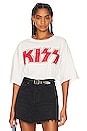 view 1 of 5 ФУТБОЛКА KISS GLITTER LOGO in Vintage White