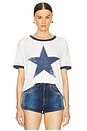 view 1 of 4 Classic Star Oversized Ringer Tee in Vintage White & Navy