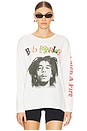 view 1 of 4 T-SHIRT MANCHES LONGUES BOB MARLEY CATCH A FIRE RELAXED in Vintage White