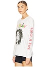 view 2 of 4 Bob Marley Catch A Fire Relaxed Long Sleeve Tee Shirt in Vintage White