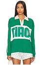 view 1 of 4 Ciao Rugby Long Sleeve Top in Jade & White