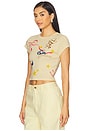 view 3 of 5 Western Flash Pointelle Tee in Butter Yellow