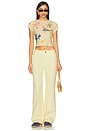 view 5 of 5 Western Flash Pointelle Tee in Butter Yellow