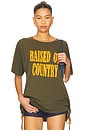 view 1 of 4 Raised On Country Merch Tee in Military Green