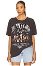 view 1 of 4 Johnny Cash Outlaw Country Merch Tee in Reactive Black