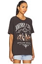 view 2 of 4 Johnny Cash Outlaw Country Merch Tee in Reactive Black
