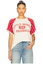 view 1 of 4 Little Angels Baseball Raglan Ringer in Dirty White Combo