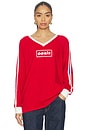 view 1 of 4 Oasis Box Logo Club Long Sleeve Top in Fire Red