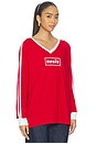 view 2 of 4 Oasis Box Logo Club Long Sleeve Top in Fire Red