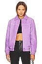 view 1 of 5 Coach Leather Overdye Jacket in Lavender Overdye