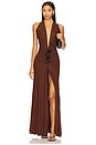 view 1 of 4 Elida Dress in Chocolate Brown