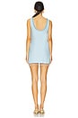 view 4 of 5 Darcy V-Neck Satin Beaded Mini Dress in Blue