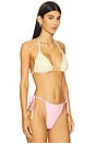 view 2 of 5 Nixie Color Block Bikini Top in Yellow