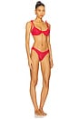 view 2 of 4 Ariel Hand Embroidered Bikini Set in Red
