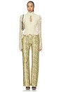 view 6 of 6 Sable Trousers in Serpiente Yellow