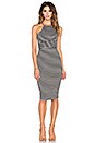 view 1 of 3 VESTIDO MIDI MAISEY in Black & White Stripe
