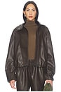 view 2 of 5 Camila Bomber & Scarf in Chocolate