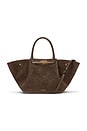 view 1 of 5 BOLSO MIDI NEW YORK in Mocha Suede & Mocha Smooth